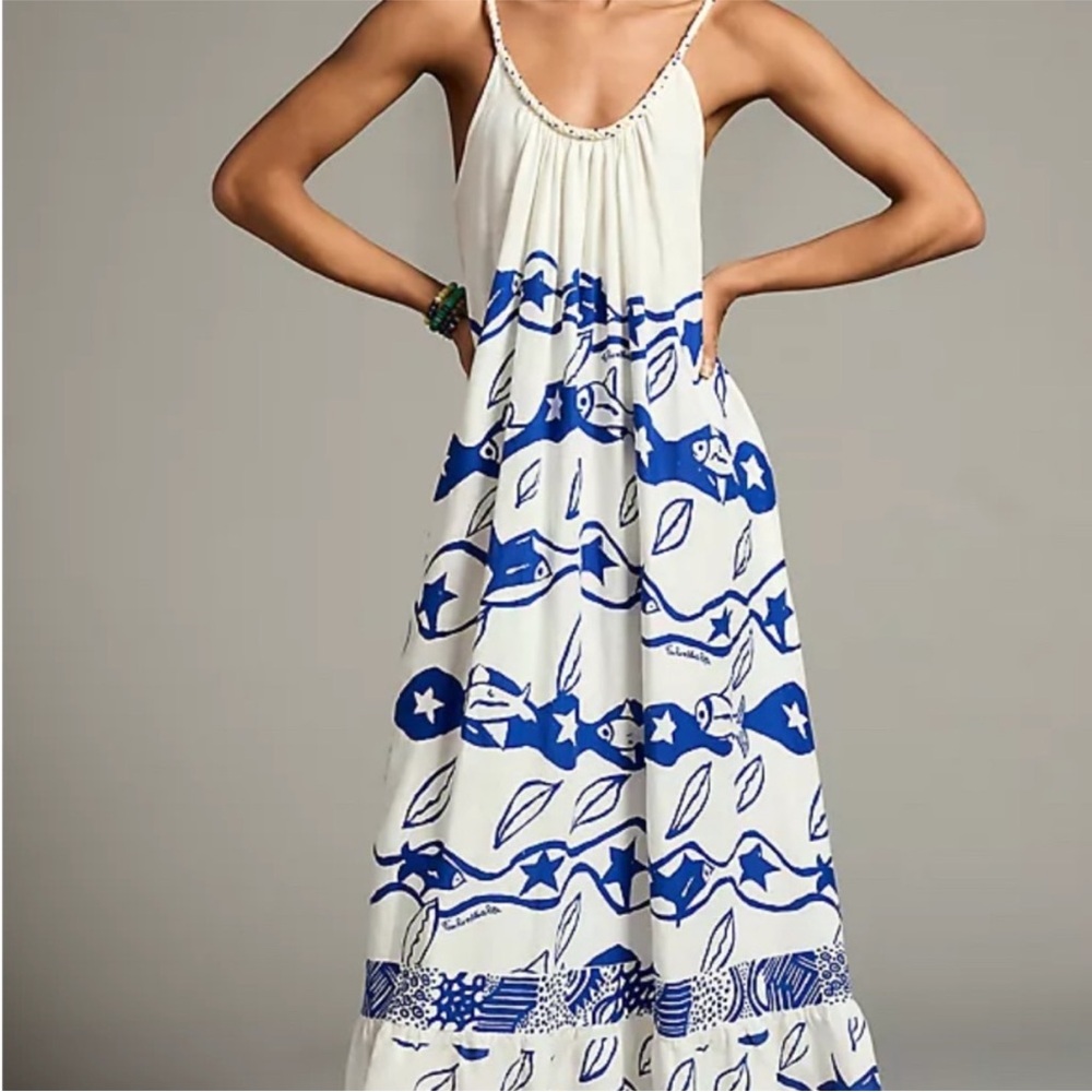 Farm Rio + Alberto Pitta Waves Maxi Dress
